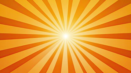 Obraz premium Bright Orange Sunburst Background with Radiating Rays and Light