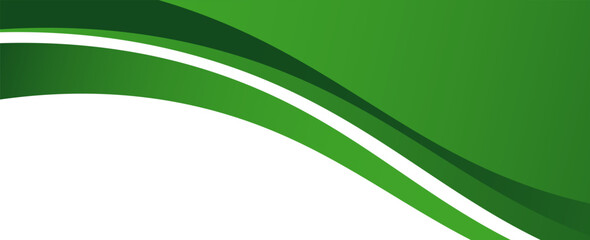 Green and white business wave banner background. vector