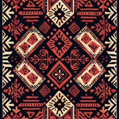 vintage dark red creative ethnic seamless pattern unique geometric old classical boho abstract