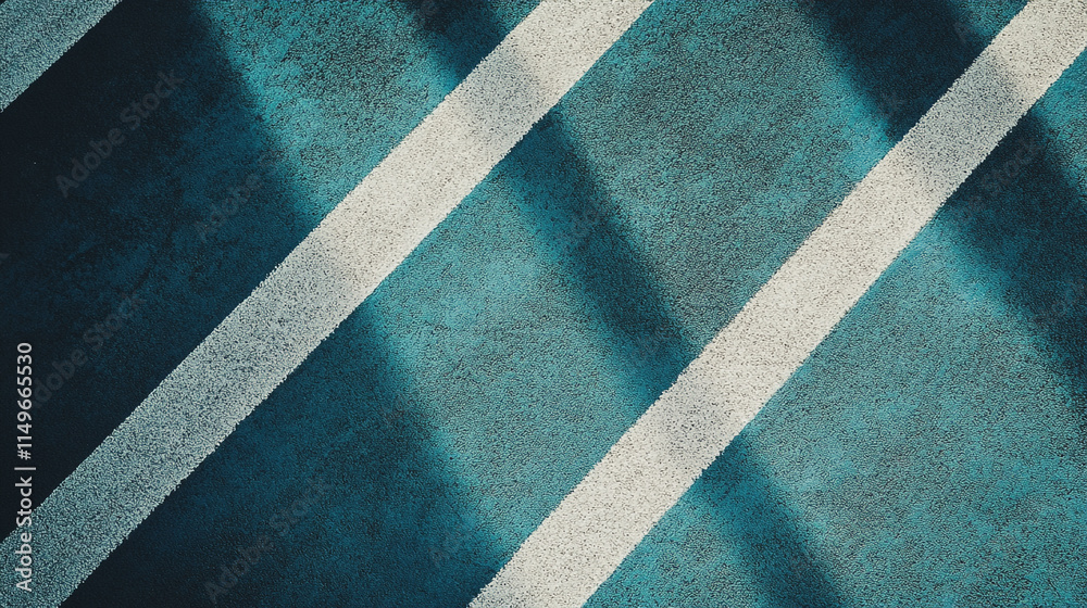 Poster striking patterns of light and shadow on textured surface in urban environment.
