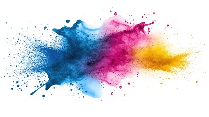 Obraz premium Vibrant Splash of Colorful Paint on White Background for Creativity