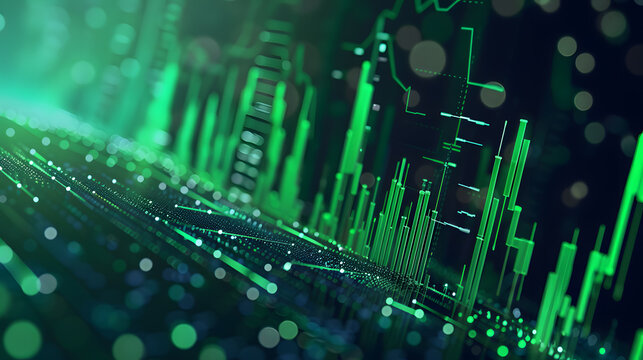 The dynamic green abstract backgrounds draw inspiration from data visualization, cyber themes, and tech innovation. Perfect for digital media and modern design presentations