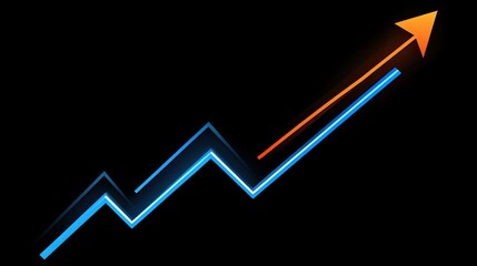 Dynamic Rising Arrow Representing Growth and Financial Success