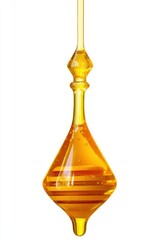 A stunning amber glass dropper with honey, enhancing its beauty with a rich golden hue.