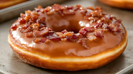 Caramel Bacon Donut Food Photography