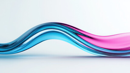 Naklejka premium Abstract wave design with blue and pink colors on a white background.