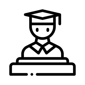 graduate student podium black outline clip art preview