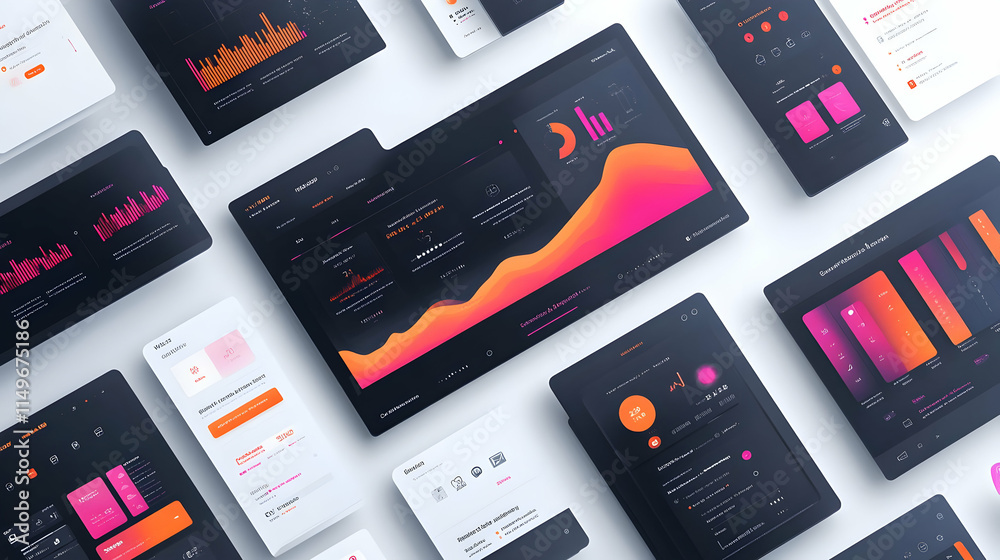 Aufkleber a collection of user interface designs showcasing data visualization and analytics.
