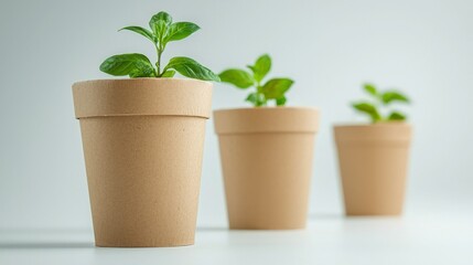 Sustainable Packaging with Green Plants in Pots