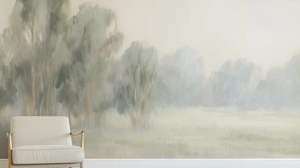 Wanddecoratie Ziekenhuis Serene nature landscape art modern living room wall mural calm environment artistic viewpoint tranquility concept  © pasiporn