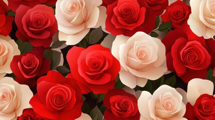 Obraz premium Beautiful Roses in a Vibrant Floral Background Design