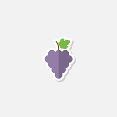 Grapes icon sticker isolated on gray background