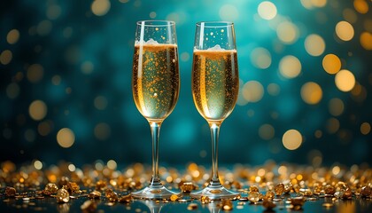 Two glasses of champagne, celebration