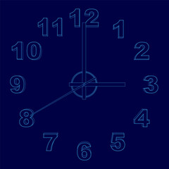 Time contour Flat Design Icon. Vector illustration