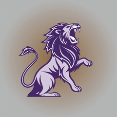 Angry lion roaring esport and sport logo.