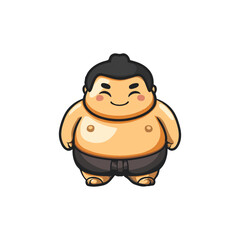 Naklejka premium cute sumo character vector design