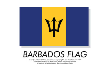 Vector Barbados flag banner Barbados flag with white background Vector illustration design Barbados independence day banner design