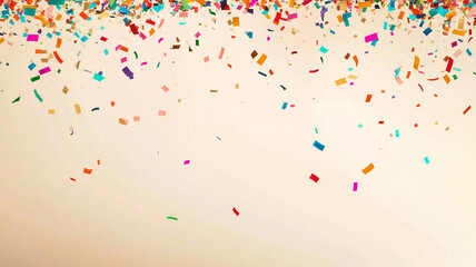 rainbow-colored confetti falling from the top - Party Background