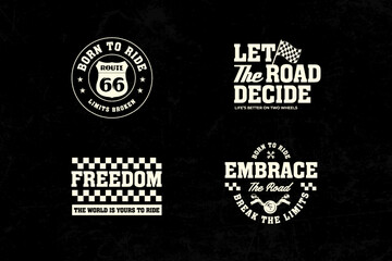 Motorcycle racing badges club emblems tshirt design Retro Racing Typography Graphics