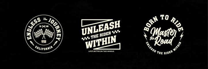 Motorcycle racing badges club emblems tshirt design Retro Racing Typography Graphics