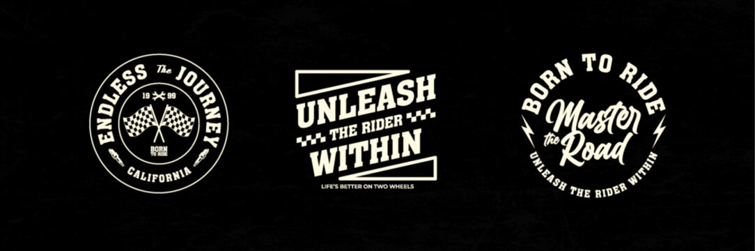 Motorcycle racing badges club emblems tshirt design Retro Racing Typography Graphics