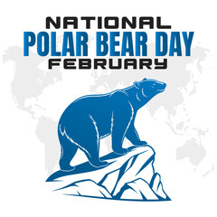 Naklejka premium NATIONAL POLAR BEAR DAY social media post Vector Illustration on february