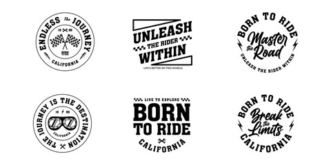 Motorcycle racing badges club emblems tshirt design Retro Racing Typography Graphics	
