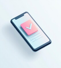 Smartphone App Checkmark Interface Design Mockup