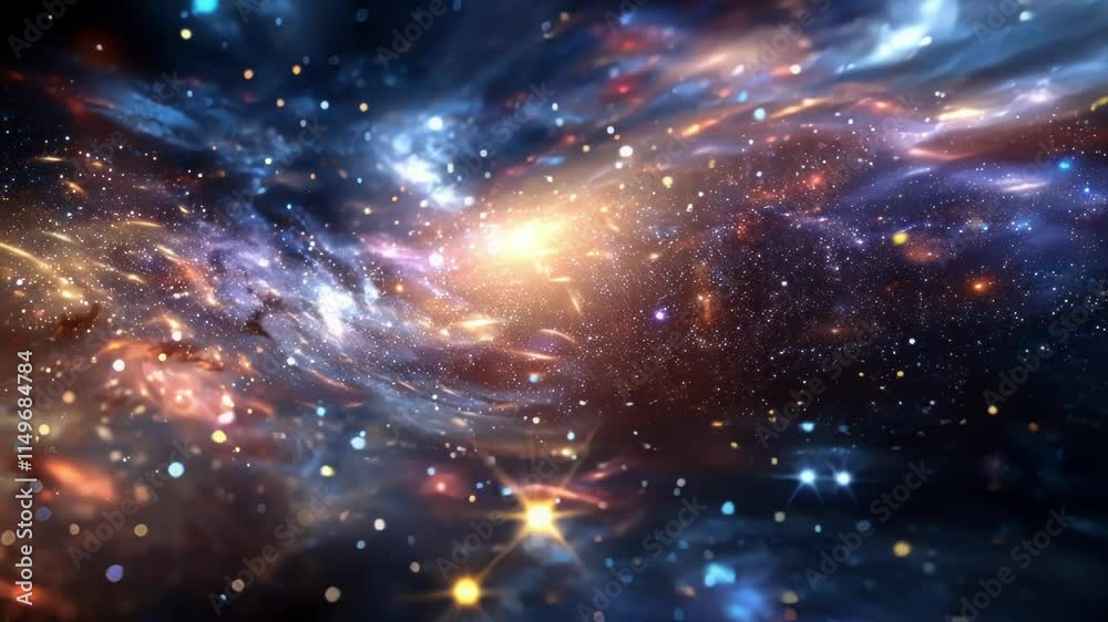Wall mural swirling nebulae and distant stars create a visualization of big data, representing the vastness and