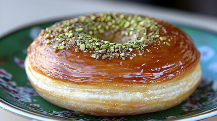 Pistachio Glazed Donut Pastry - Delicious Treat
