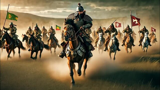 Genghis Khan Leading an Attack