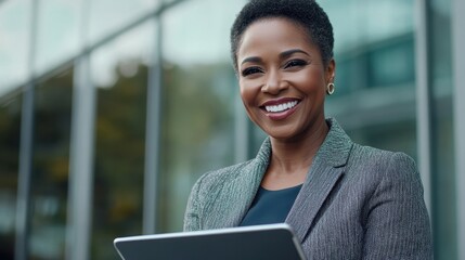 The Confident Businesswoman Smiling