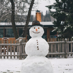 snowman in the snow
