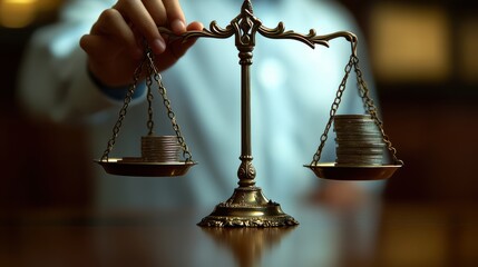 The Scales of Justice and Coins