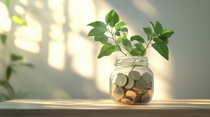 The Jar with Plant Growth