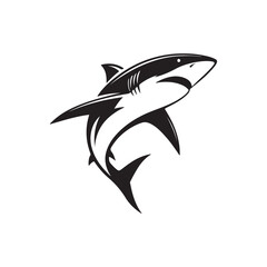shark silhouette vector logo design