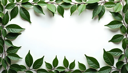 Fototapeta premium green leaves border