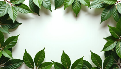Naklejka premium green leaves frame