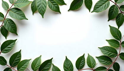 Fototapeta premium green leaves frame
