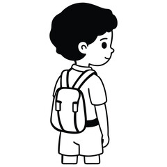 Cartoon children going back to school