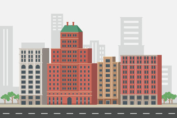 Classic Buildings Flat design Illustration