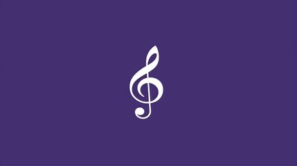 Obraz premium A white treble clef on a purple background.