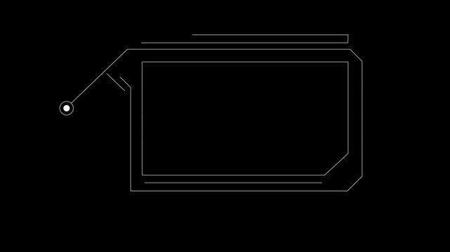Call out animation on black background,   frame  element. 4K video