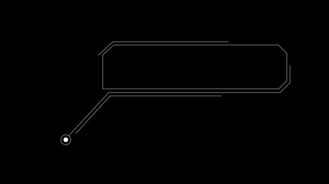 Call out animation on black background,   frame  element. 4K video