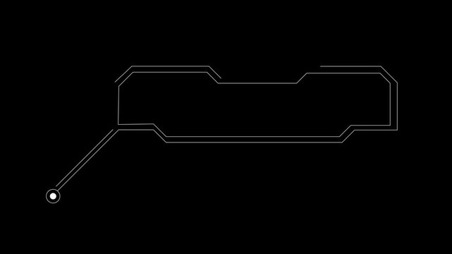 Call out animation on black background,   frame  element. 4K video