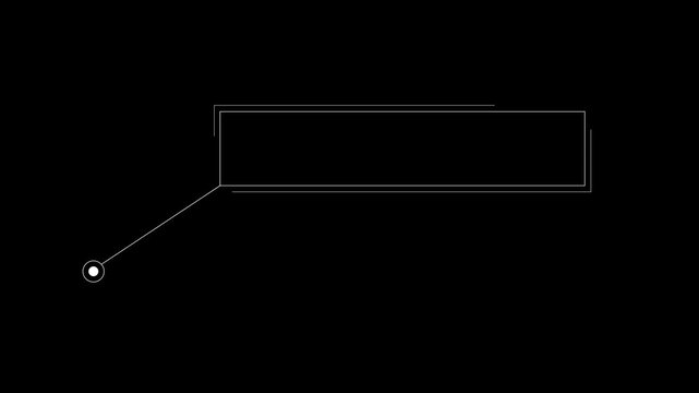 Call out animation on black background,   frame  element. 4K video