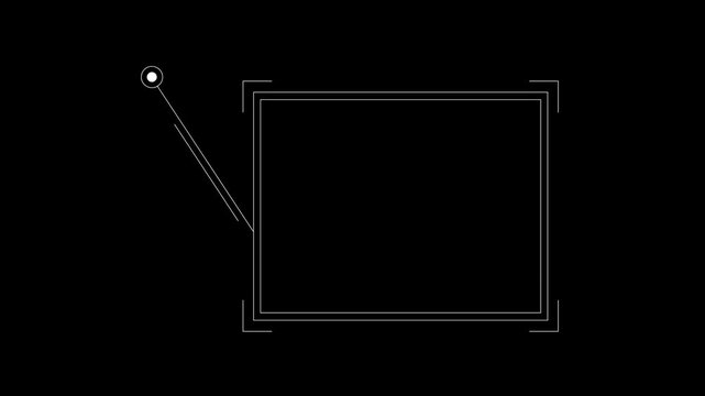 Call out animation on black background,   frame  element. 4K video