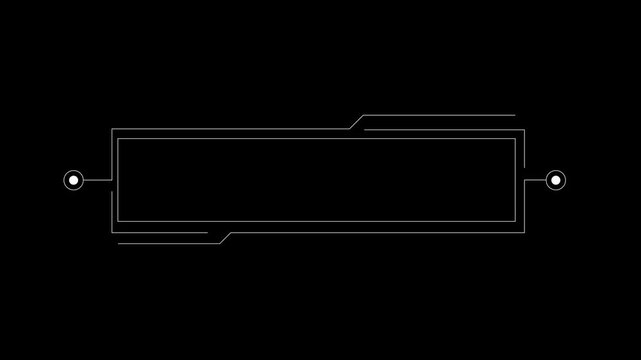 Call out animation on black background,   frame  element. 4K video