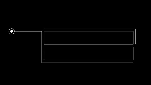 Call out animation on black background,   frame  element. 4K video