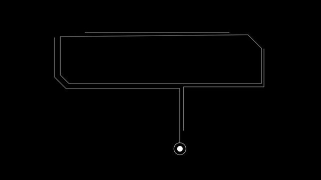 Call out animation on black background,   frame  element. 4K video